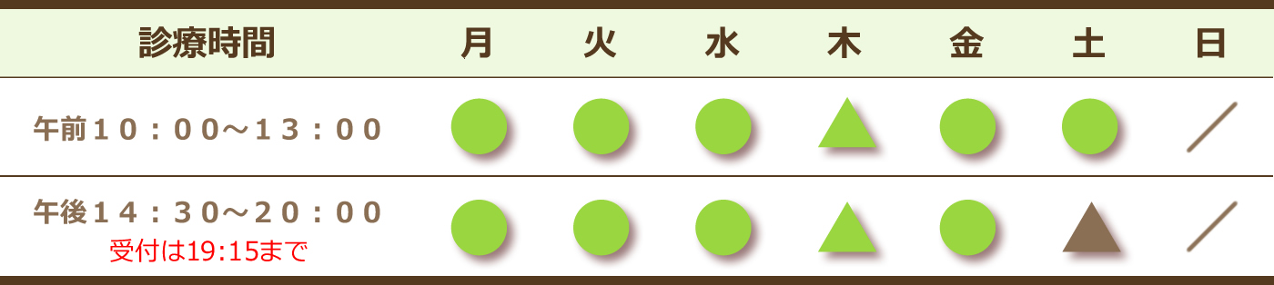 診療時間表